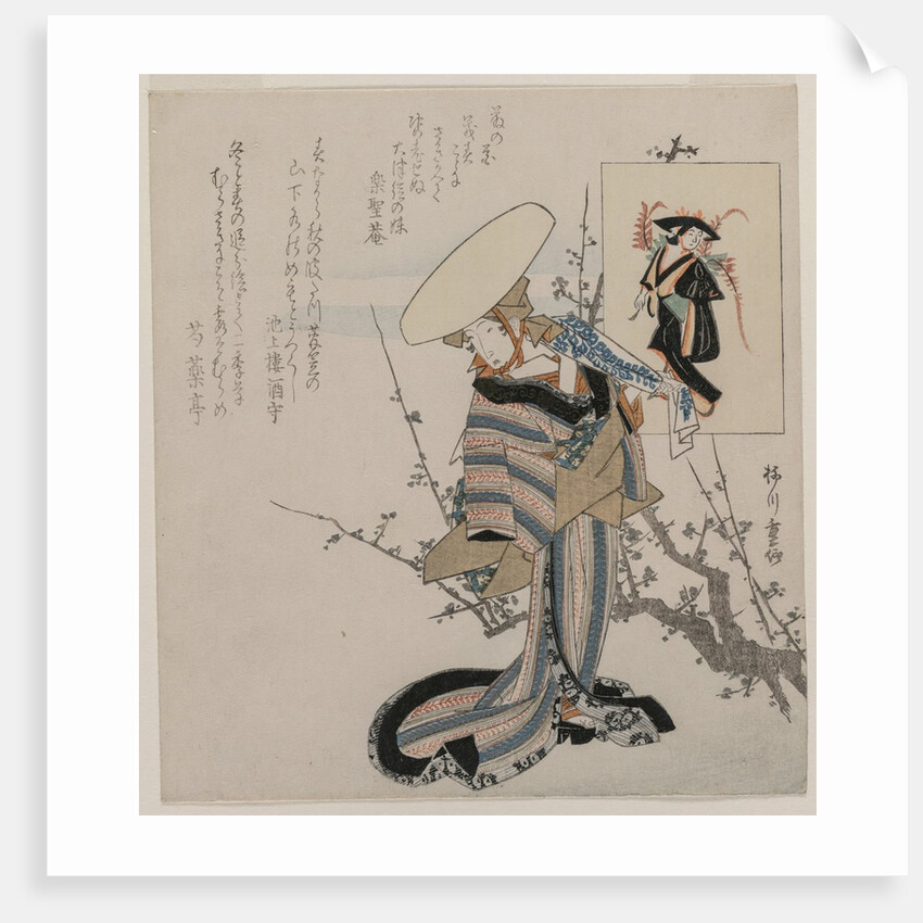 Woman by a Plum Tree Matched with the Wisteria Maiden…, c. early 1830s by Yanagawa Shigenobu