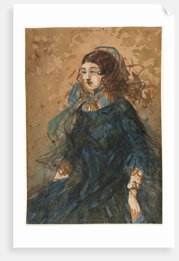 Woman in a Blue Dress, 1855-1860 by Constantin Guys