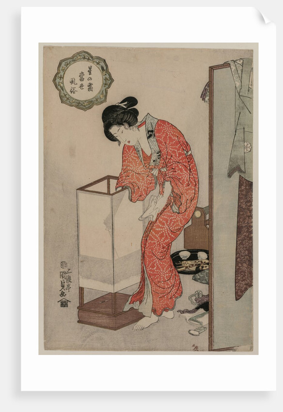 Woman Putting Out a Light, c. 1820 by Utagawa Kunisada