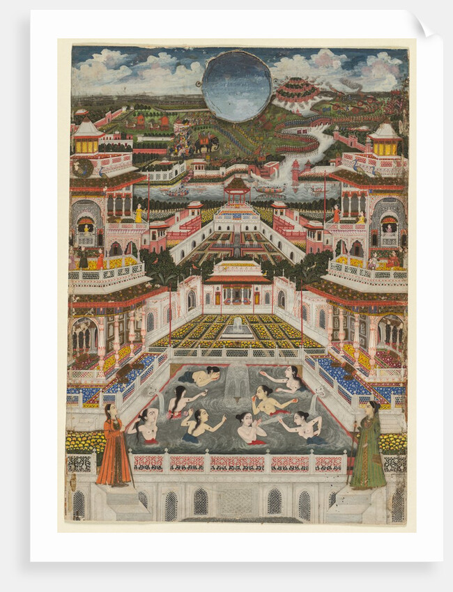 Women bathing before an architectural panorama, c. 1765 by Fayzullah