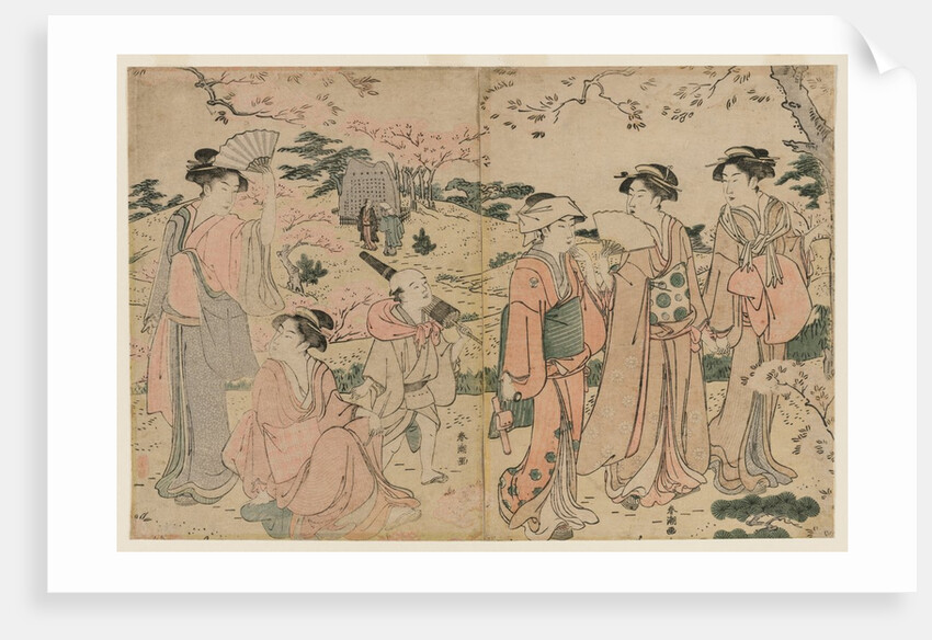 Women Viewing Cherry Blossoms at Asukayama, 1780s by Katsukawa Shuncho
