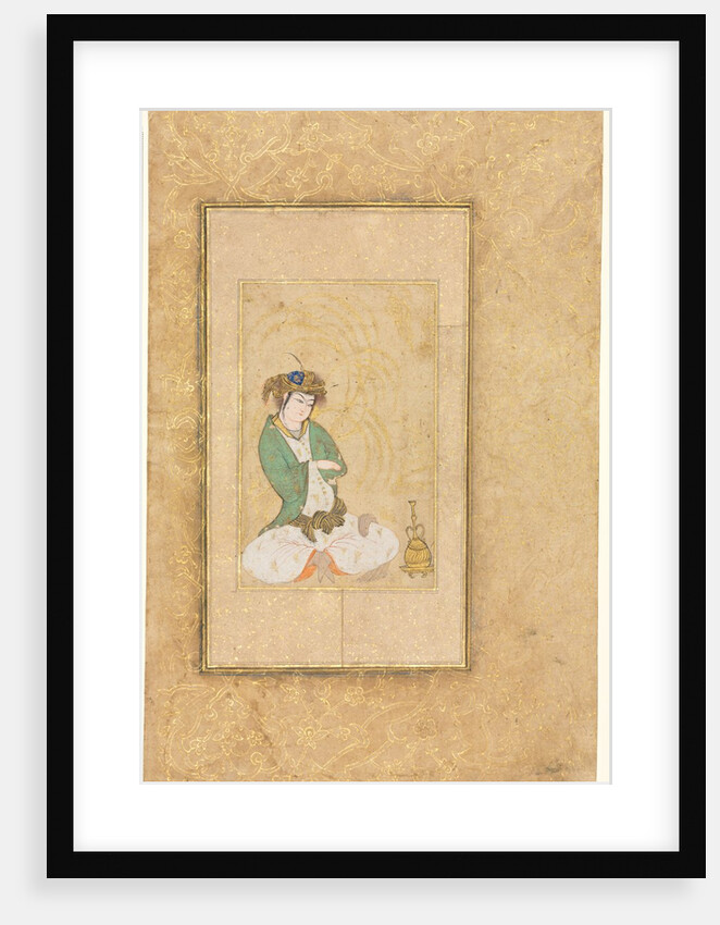 Youth Seated by a Willow; Single Page Illustration, c. 1600-1650 by Muhammad Yusuf (style of)