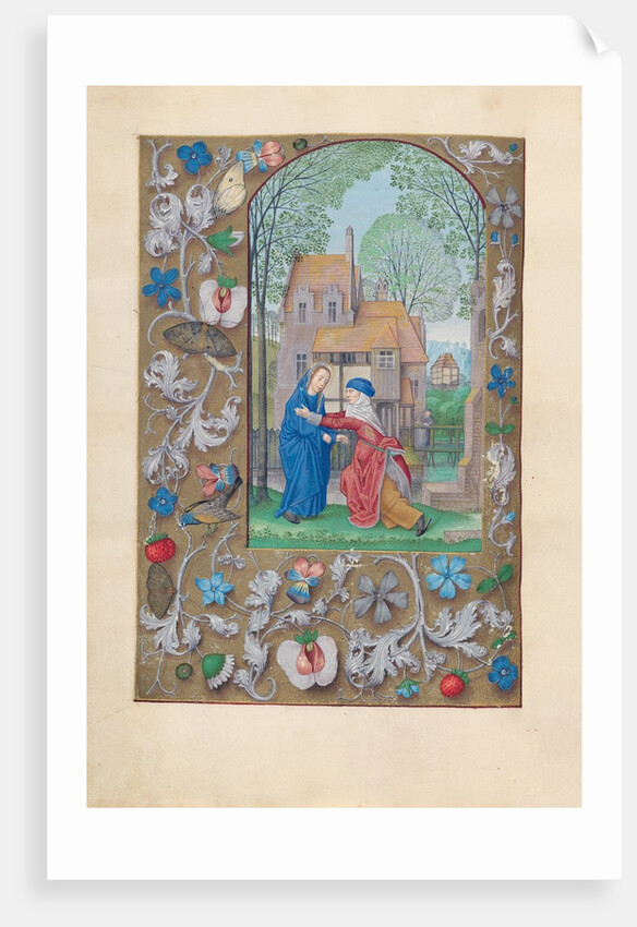 Hours of Queen Isabella the Catholic, Queen of Spain: Fol. 115v, Visitation, c. 1500 by Master of the First Prayerbook of Maximillian