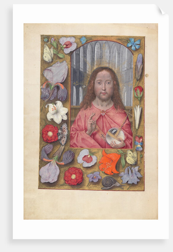 Hours of Queen Isabella the Catholic, Queen of Spain: Fol. 14v, Salvator Mundi, c. 1500 by Master of the First Prayerbook of Maximillian