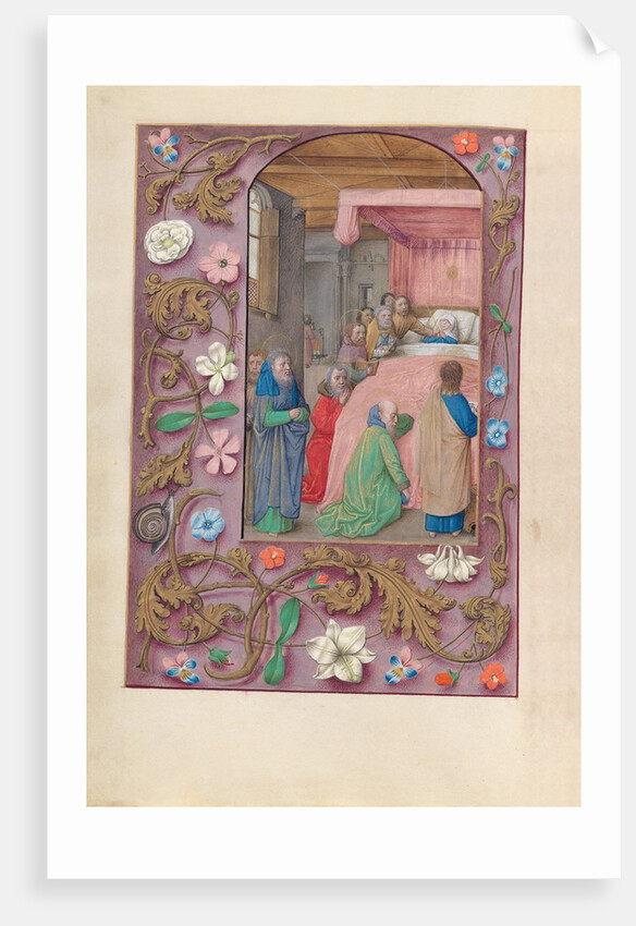Hours of Queen Isabella the Catholic, Queen of Spain: Fol. 154v, Death of the Virgin, c. 1500 by Master of the First Prayerbook of Maximillian