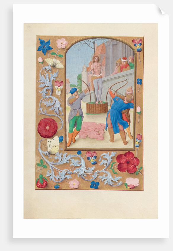 Hours of Queen Isabella the Catholic, Queen of Spain: Fol. 177v, St. Sebastian, c. 1500 by Master of the First Prayerbook of Maximillian