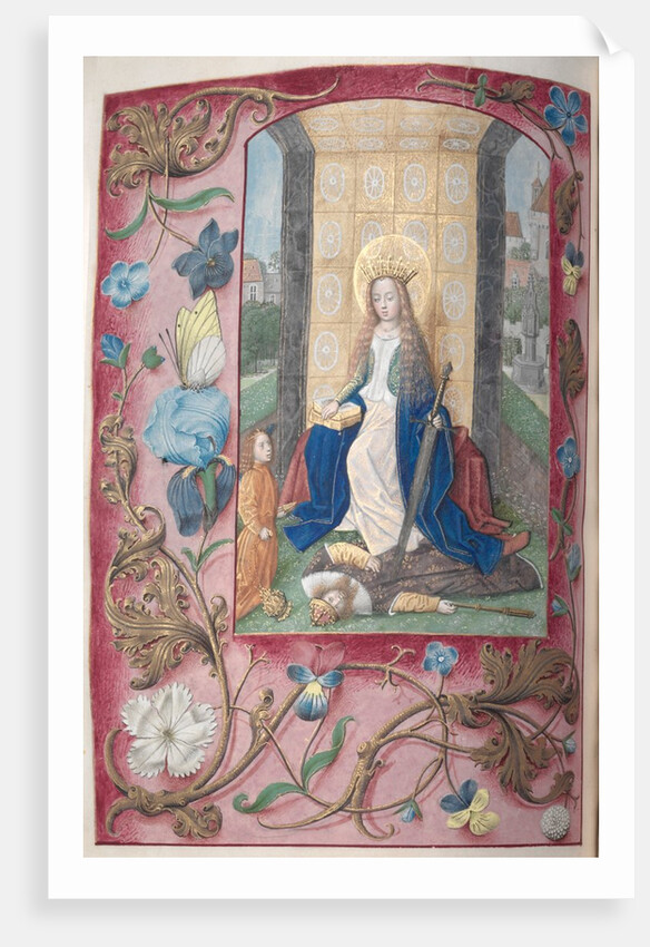 Hours of Queen Isabella the Catholic, Queen of Spain: Fol. 189v, St. Catherine, c. 1500 by Master of the First Prayerbook of Maximillian