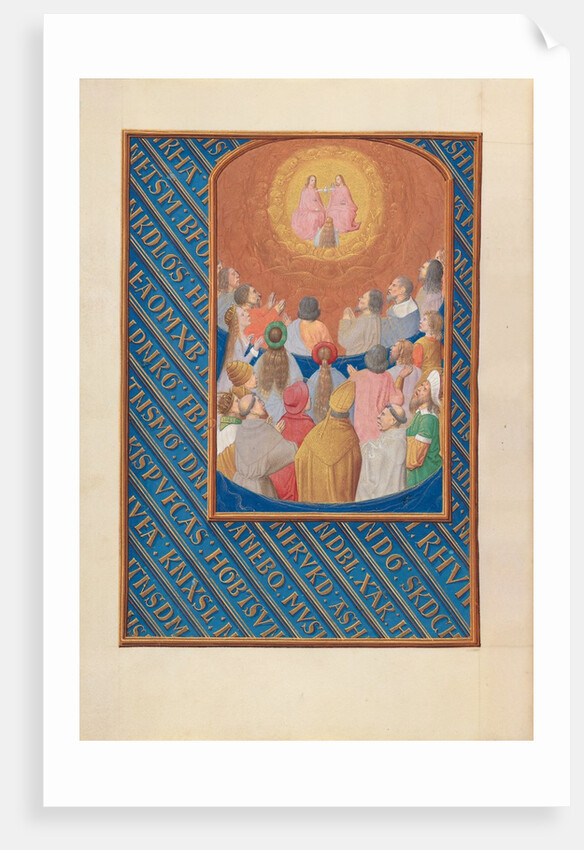 Hours of Queen Isabella the Catholic, Queen of Spain: Fol. 37v, Court of Heaven, c. 1500 by Master of the First Prayerbook of Maximillian
