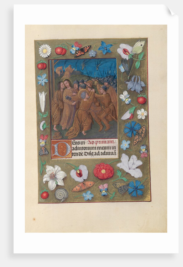 Hours of Queen Isabella the Catholic, Queen of Spain: Fol. 61r, Kiss of Judas, c. 1500 by Master of the First Prayerbook of Maximillian