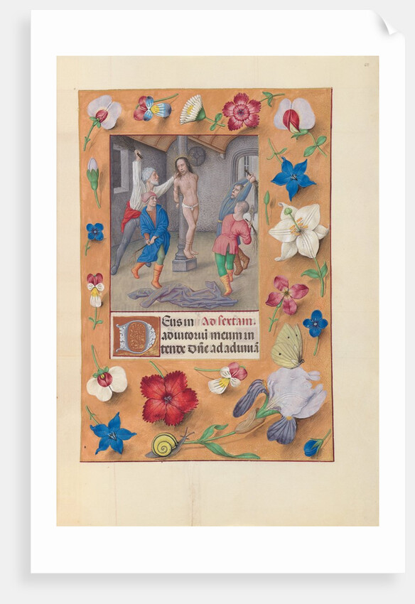 Hours of Queen Isabella the Catholic, Queen of Spain: Fol. 66r, Flagellation, c. 1500 by Master of the First Prayerbook of Maximillian