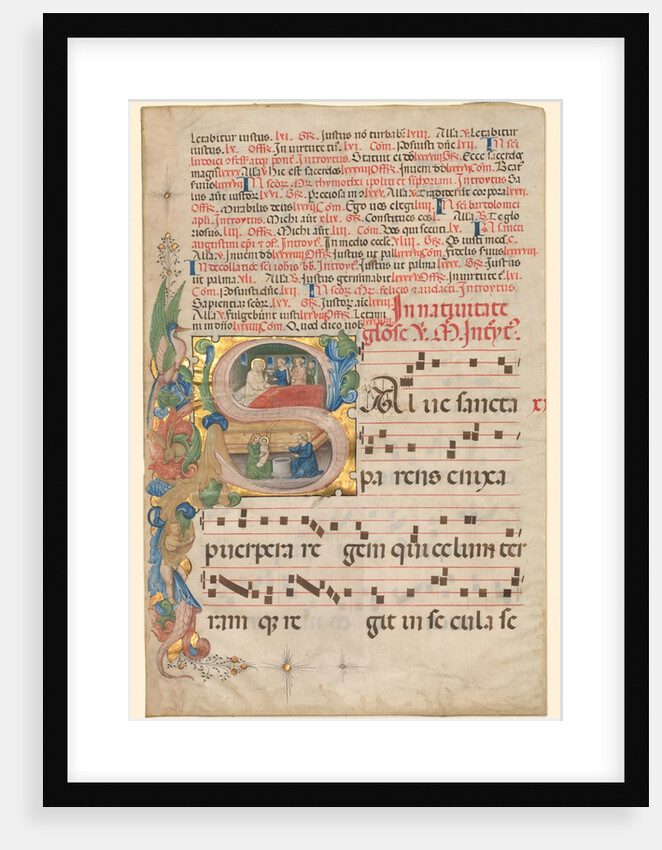 Leaf from a Gradual: Historiated Initial S[alve Sancta Parens]…, c. 1420-1450 by Unknown