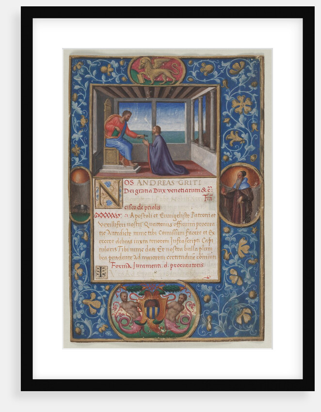 Leaf from a Commission: St. Mark Giving the Keys of Venice to Francesco de Priuli, c. 1523-1524 by Benedetto Bordone
