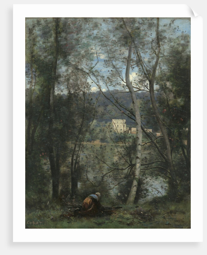 A Woman Gathering Faggots at Ville-d'Avray, ca. 1871-74 by Jean-Baptiste-Camille Corot