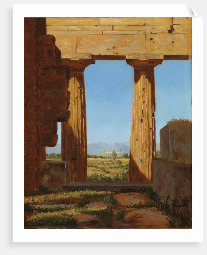 Columns of the Temple of Neptune at Paestum, 1838 by Constantin Hansen