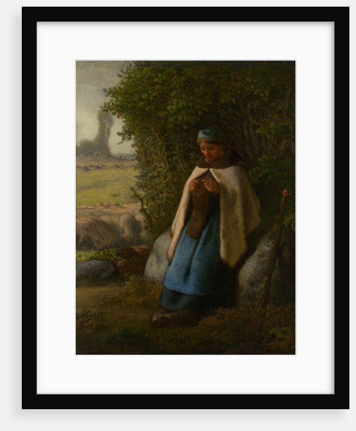 Shepherdess Seated on a Rock, 1856 by Jean Francois Millet