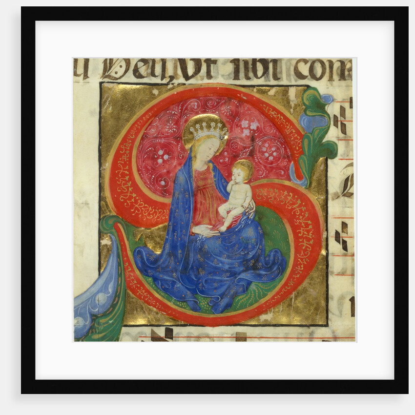 Manuscript Illumination with the Virgin and Child in an Initial S…, mid-15th century by Master of the Franciscan Breviary