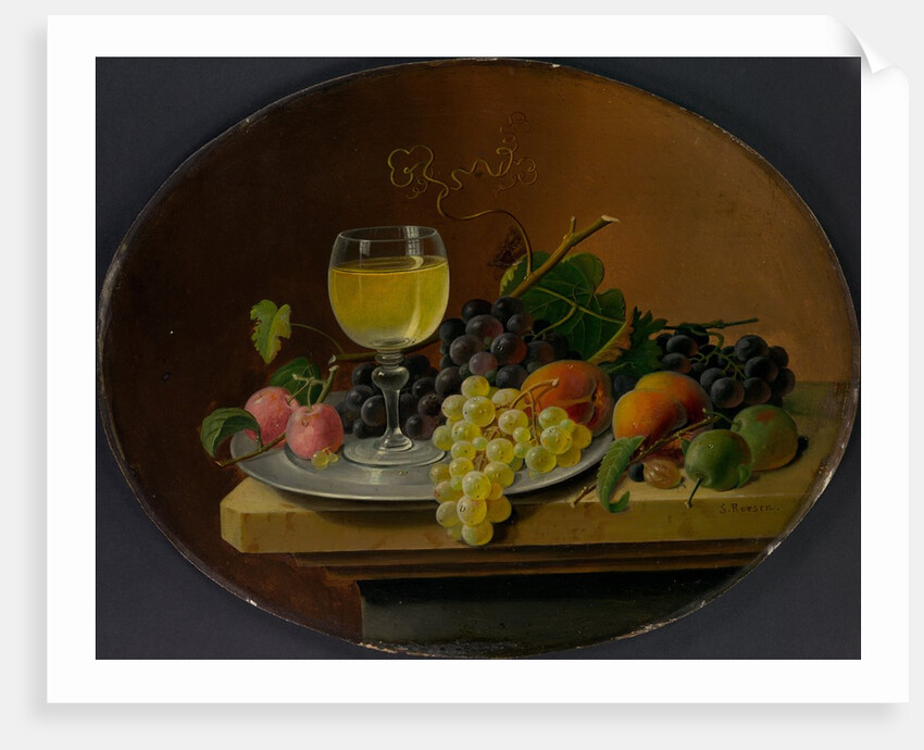 Still Life Fruit and Wine Glass, 1865-70 by Severin Roesen