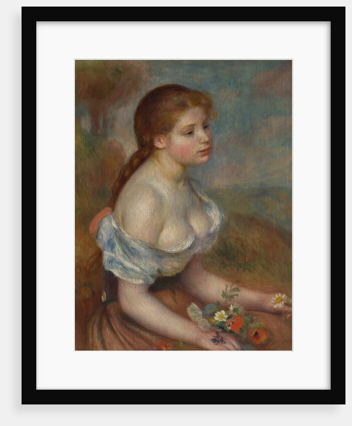 A Young Girl with Daisies, 1889 by Pierre-Auguste Renoir