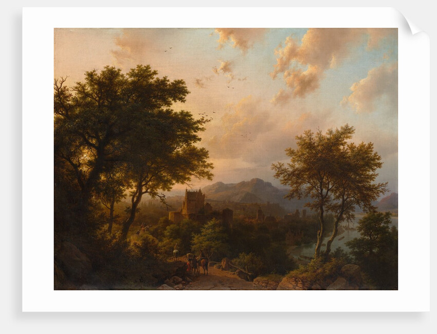 Sunset on the Rhine, 1853 by Barend Cornelis Koekkoek