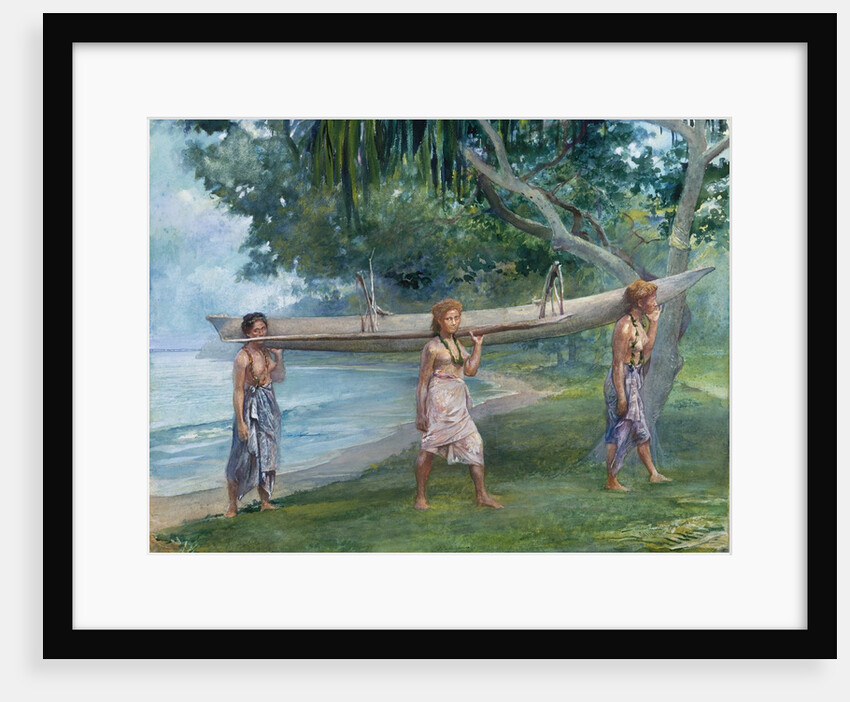 Girls Carrying a Canoe, Vaiala in Samoa, 1891 by John La Farge