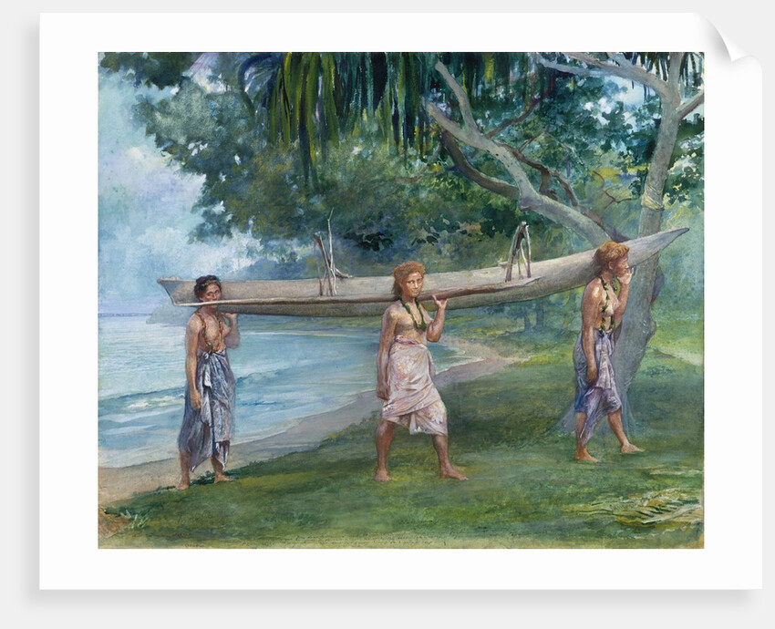 Girls Carrying a Canoe, Vaiala in Samoa, 1891 by John La Farge