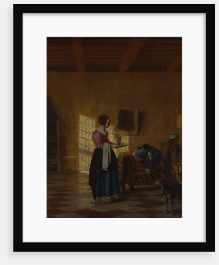 Woman with a Water Pitcher, and a Man by a Bed, ca. 1667-70 by Pieter de Hooch