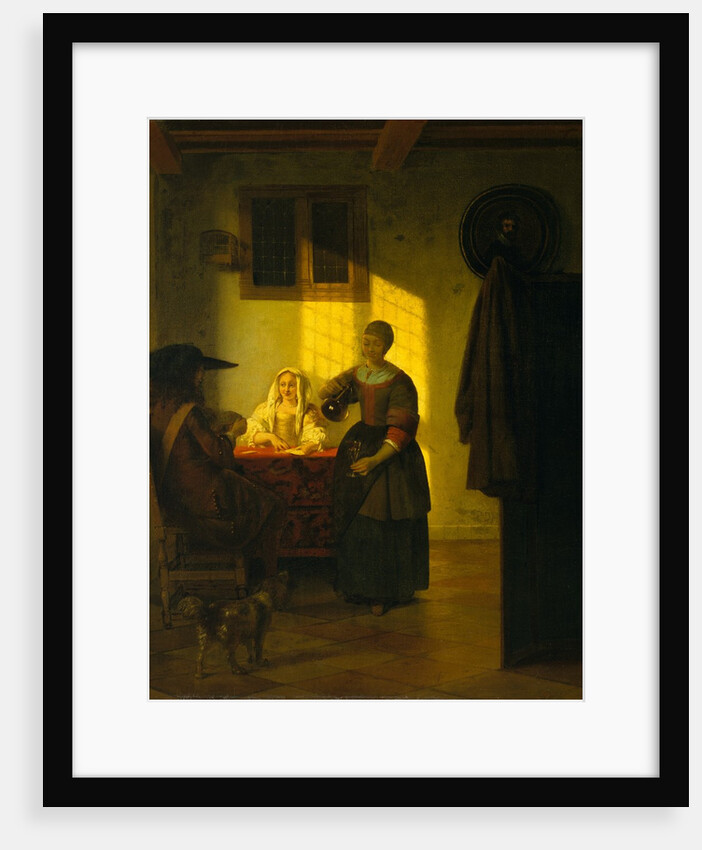 A Couple Playing Cards, with a Serving Woman, ca. 1665-75 by Pieter de Hooch