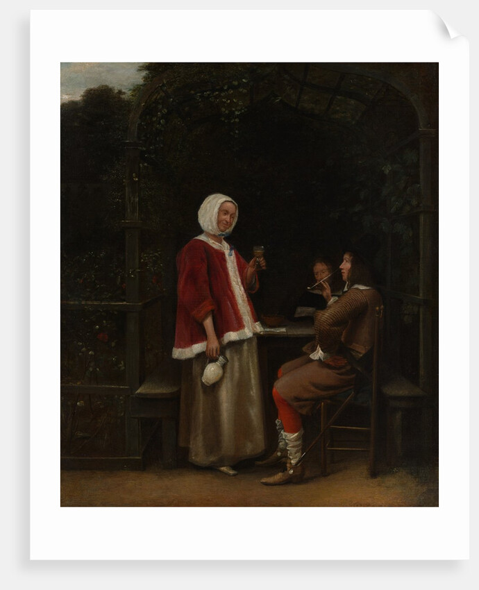 A Woman and Two Men in an Arbor, ca. 1657-58 by Pieter de Hooch