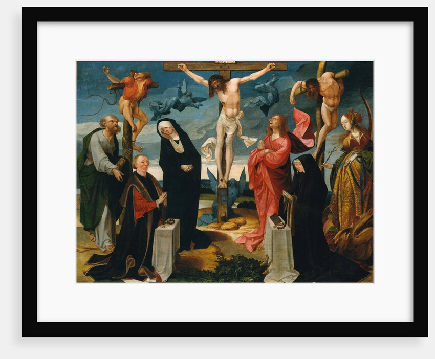 The Crucifixion with Donors and Saints Peter and Margaret, ca. 1525-27 by Cornelius Engebrechtsz