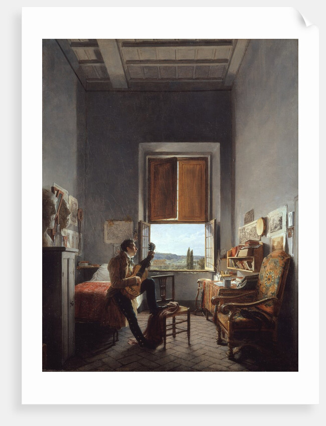 Léon Pallière in His Room at the Villa Medici, Rome, 1817 by Jean Alaux