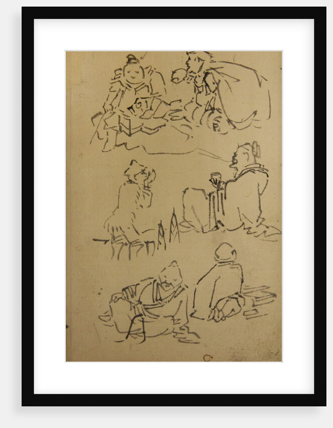 Sketches of East Asian Legendary Figures, late 19th century by Kawanabe Kyosai