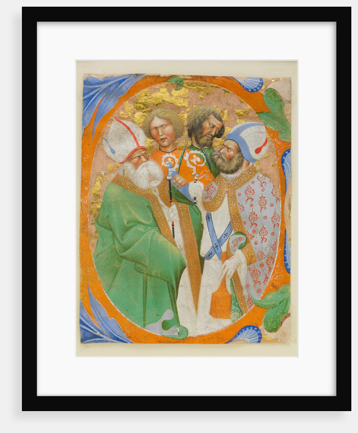 Manuscript Illumination with Four Saints in an Initial O, from a Choir Book, 1440-50 by Master of the Murano Gradual