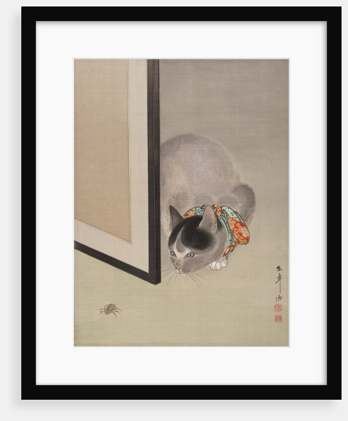 Cat Watching a Spider, ca. 1888-92 by Toko Oide