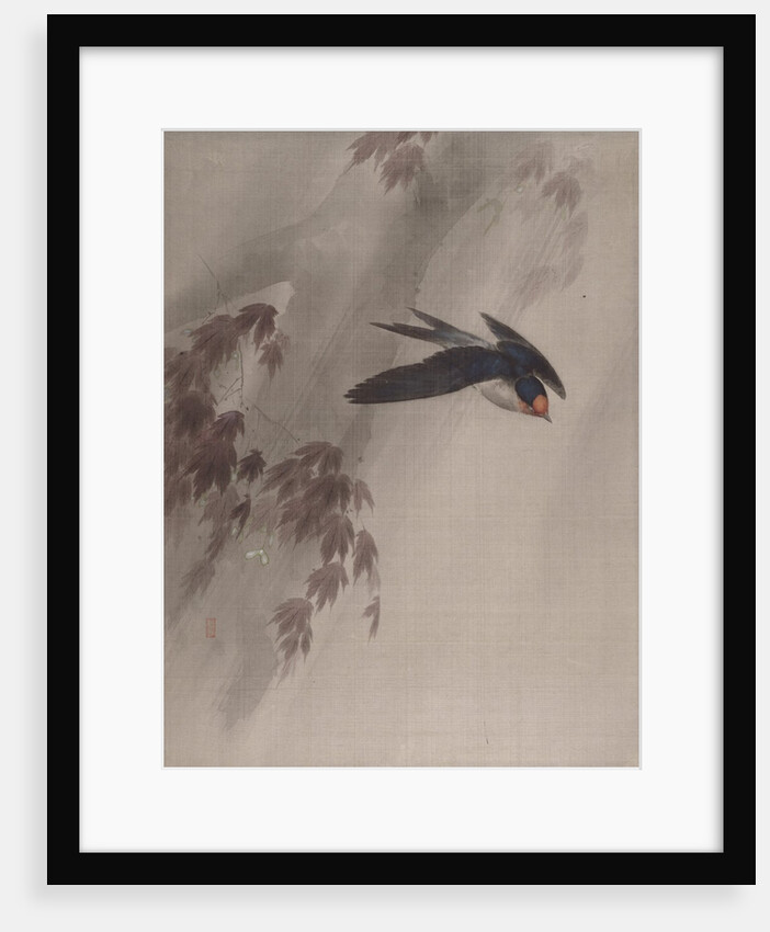 A Swallow in the Rain, ca. 1891-92 by Okada Baison