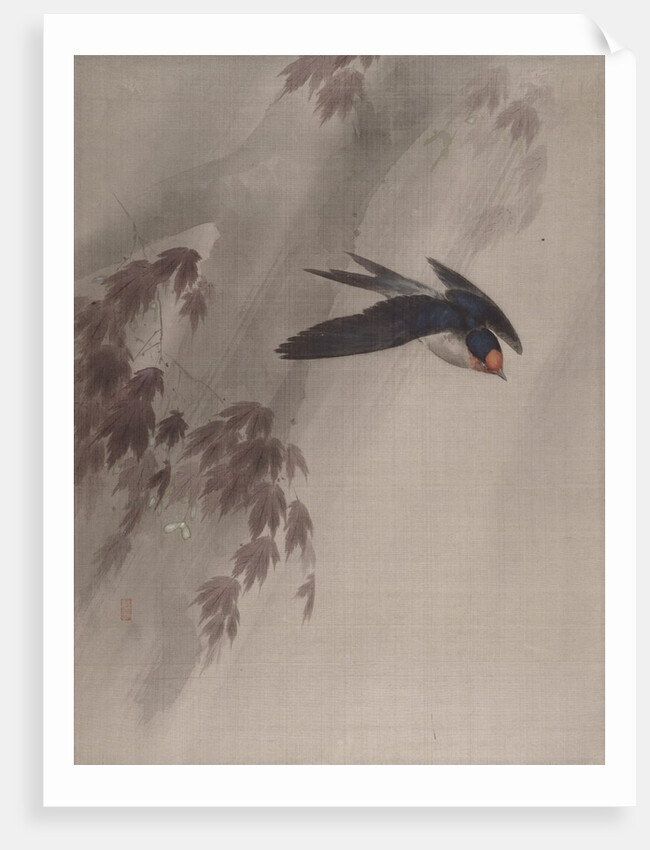 A Swallow in the Rain, ca. 1891-92 by Okada Baison