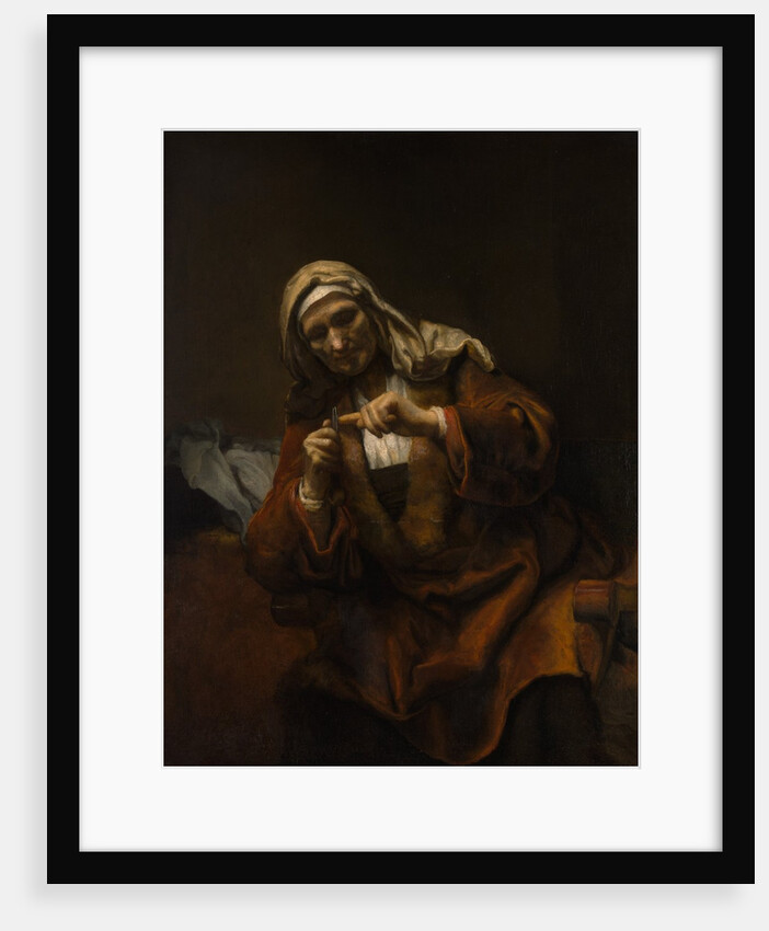 Old Woman Cutting Her Nails, ca. 1655-60 by Style of Rembrandt