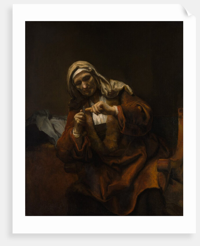 Old Woman Cutting Her Nails, ca. 1655-60 by Style of Rembrandt