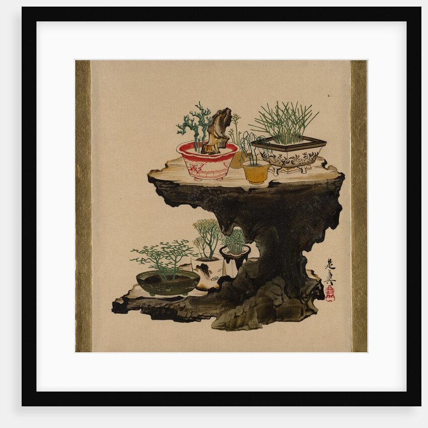 Lacquer Paintings of Various Subjects: Bonsai, 1882 by Shibata Zeshin