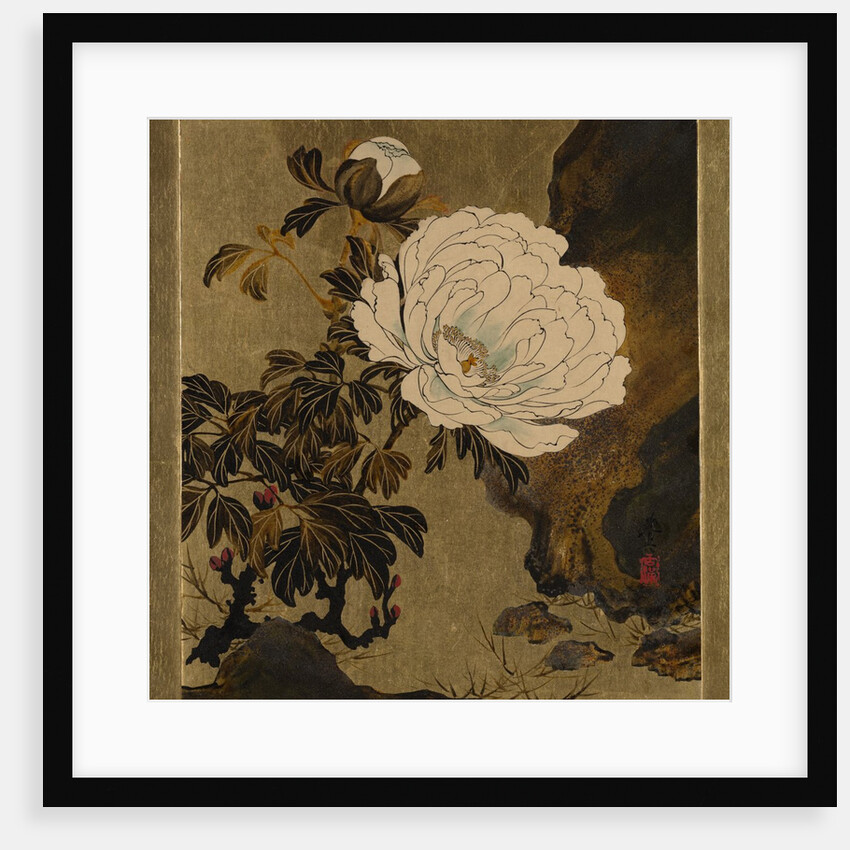 Lacquer Paintings of Various Subjects: Peonies, 1882 by Shibata Zeshin