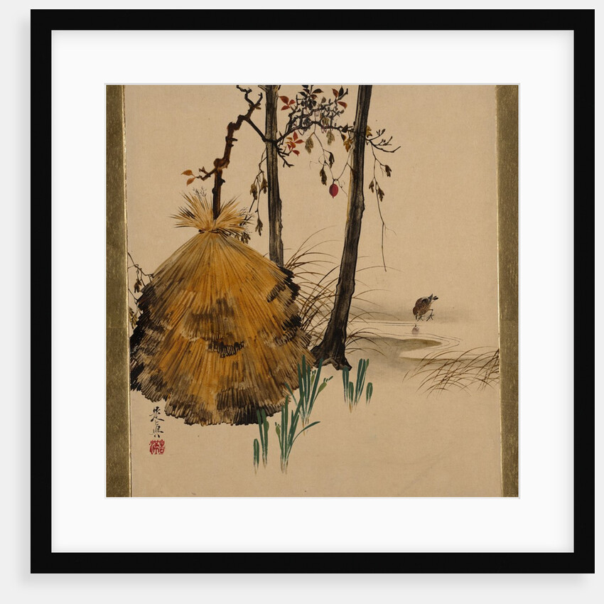 Lacquer Paintings of Various Subjects: Snow Shelter for a Tree with Sparrow, 1882 by Shibata Zeshin