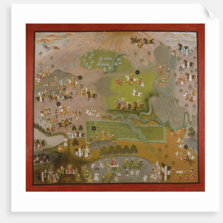 Maharana Jagat Singh Hawks for Cranes, dated 1744 by Shiva and Dayal