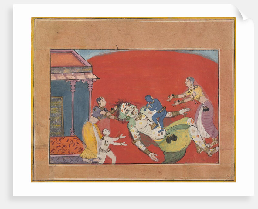 The Death of the Demoness Putana: Folio from a Bhagavata Purana Series, ca. 1610 by Unknown