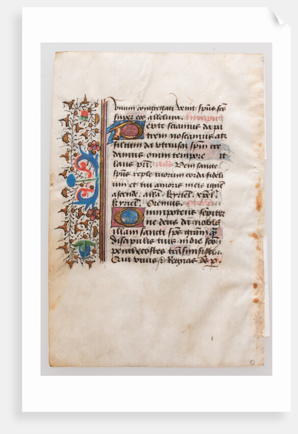 Manuscript Leaf, from a Book of Hours, 15th century by Unknown