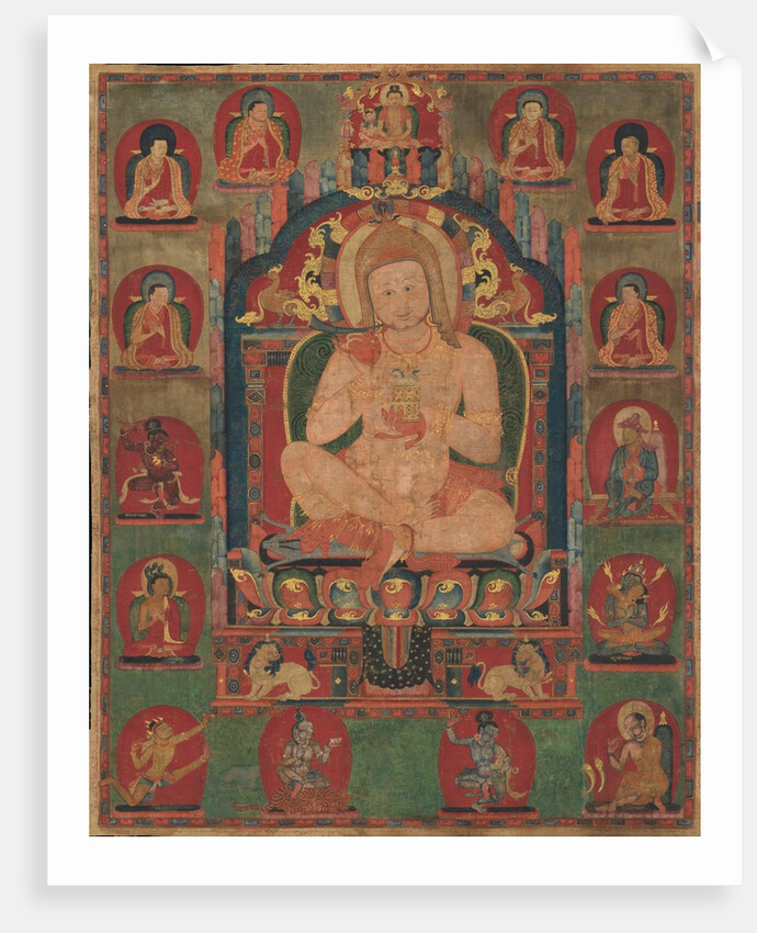 Portrait of Jnanatapa Attended by Lamas and Mahasiddhas, ca. 1350 by Unknown
