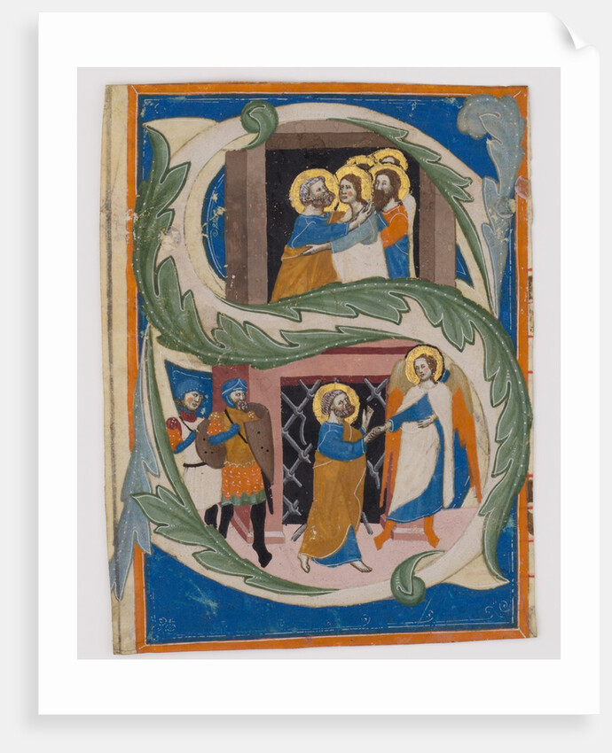 Initial S with Saint Peter Liberated from Prison, first half 14th century by Unknown