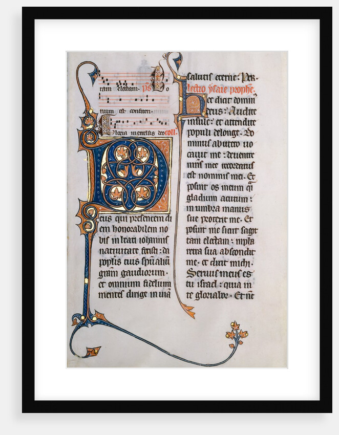 Manuscript Leaf with Initial M, from a Missal, ca. 1290 by Unknown