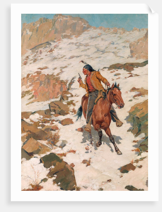 In Hot Pursuit, After 1900 by Charles Schreyvogel