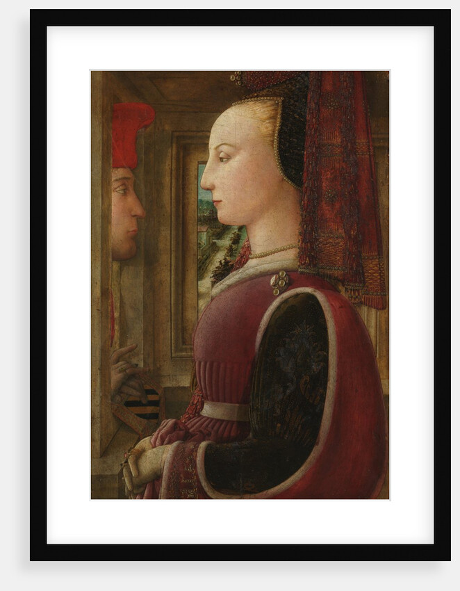 Portrait of a Woman with a Man at a Casement, ca. 1440 by Filippo Lippi