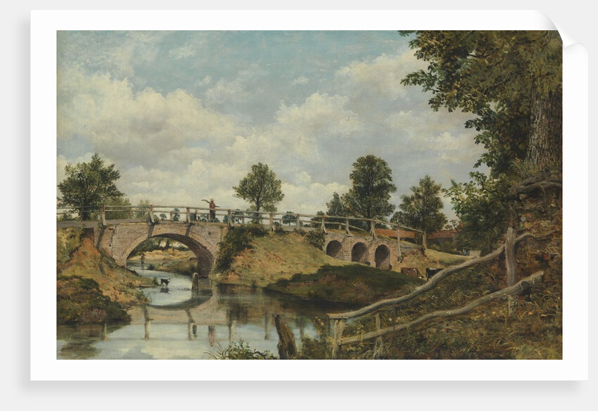 An Old Bridge at Hendon, Middlesex, ca. 1828 by Frederick W Watts