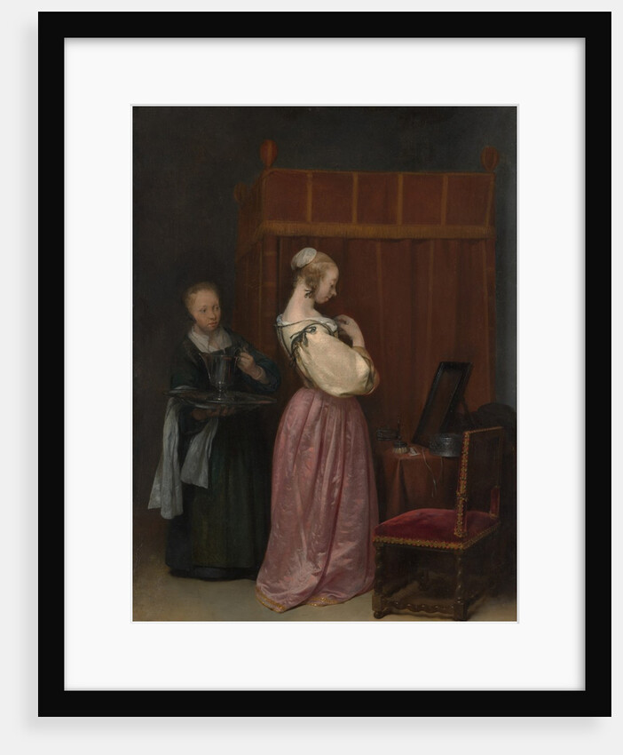 A Young Woman at Her Toilet with a Maid, ca. 1650-51 by Gerard Terborch II